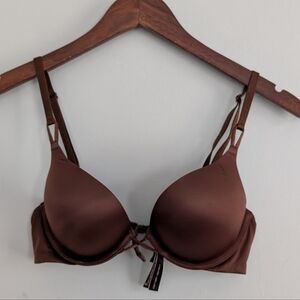Women's Victoria's Secret Bombshell Plunge 34A Dark Chocolate Brown